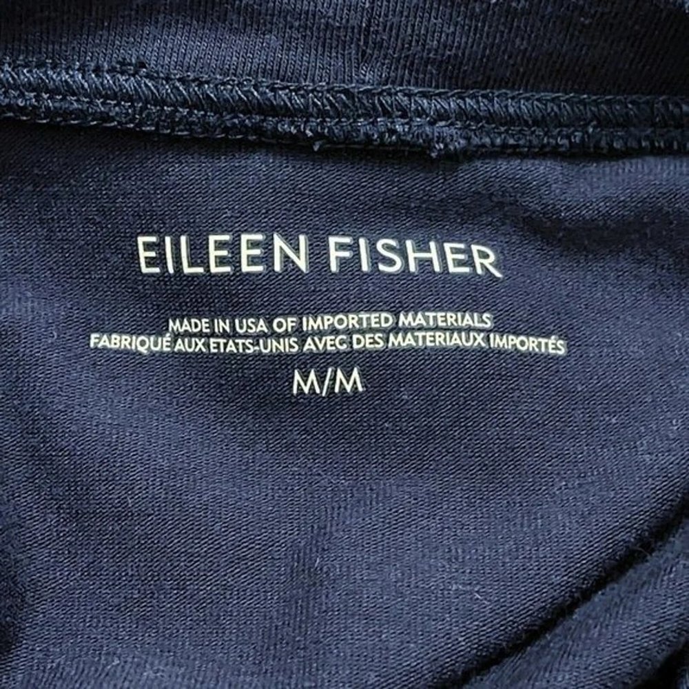 Eileen Fisher Navy Blue Long Sleeve Side Zip Pullover Top Blouse Size Medium - Picture 4 of 6